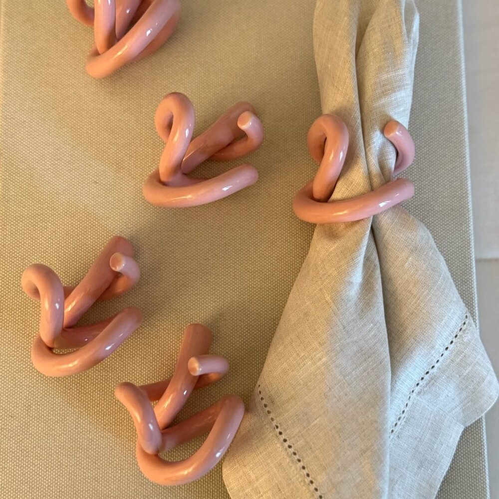 Pink Set of 5 Napkin Rings